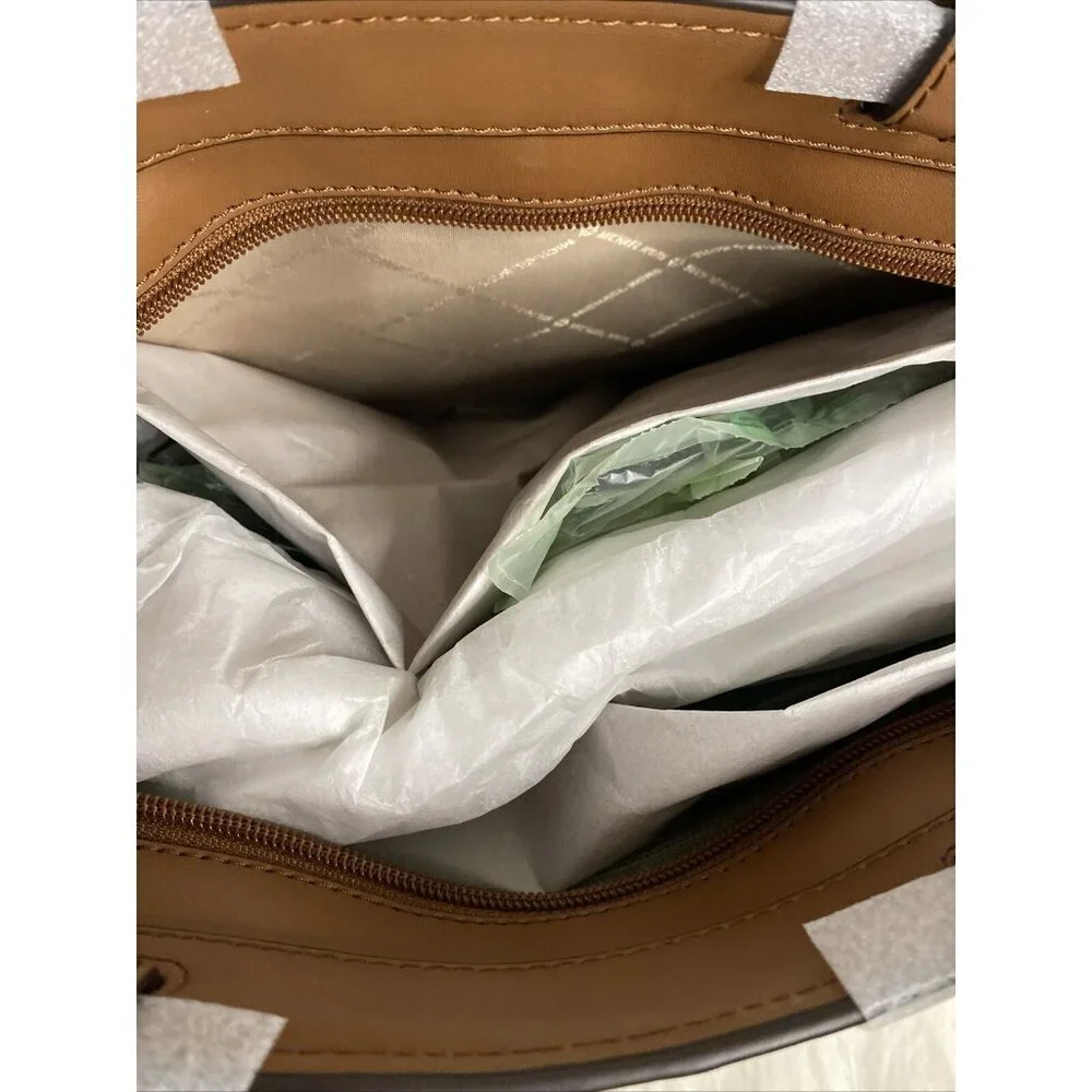 MICHAEL KORS JET SET TRAVEL MD DOUBLE POCKET TOTE SHOULDER BAG MK BROWN MOCHA